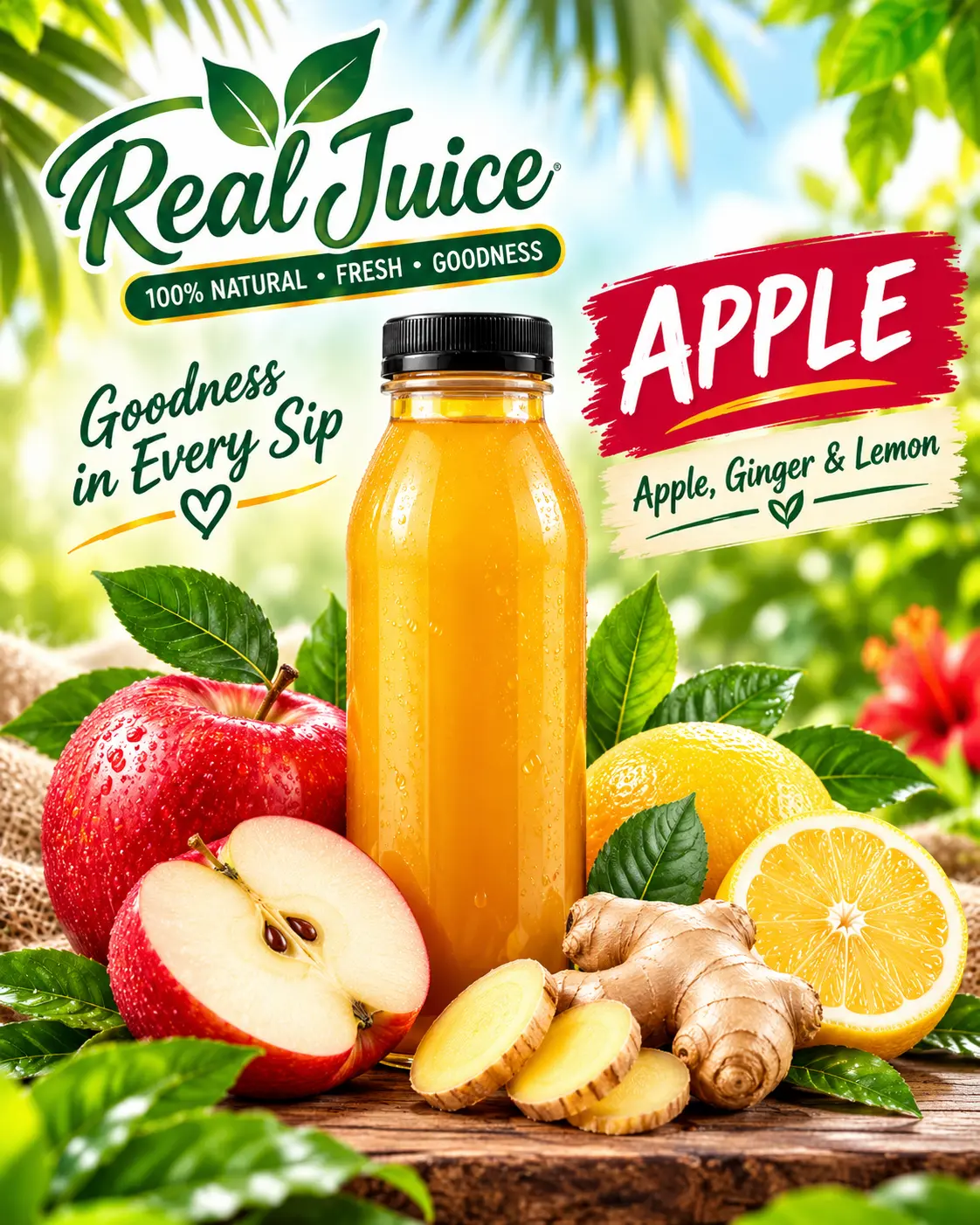 Apple juice bottle